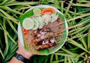rabbit satay in Jogja